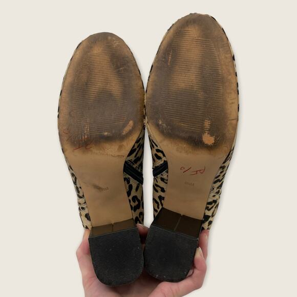 Halogen Abbi Leopard Black Calf Hair Zip Stacked 3.25" Block Heel Ankle Boot 9.5 - Picture 6 of 6